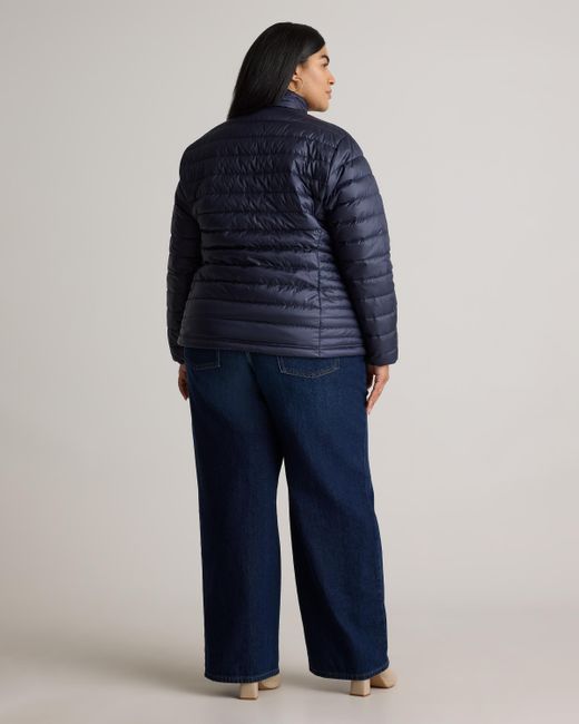 Quince Blue Lightweight Down Packable Puffer Jacket, Recycled Polyester