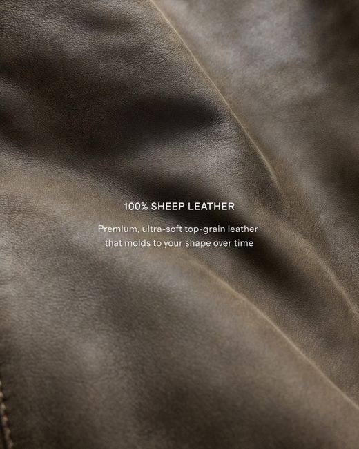 Quince Brown Oversized Bomber Jacket, Leather