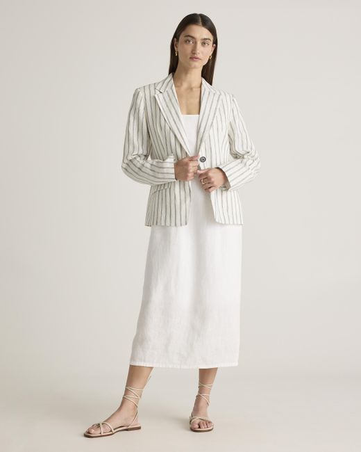 Quince Natural 100% European Linen Structured Blazer