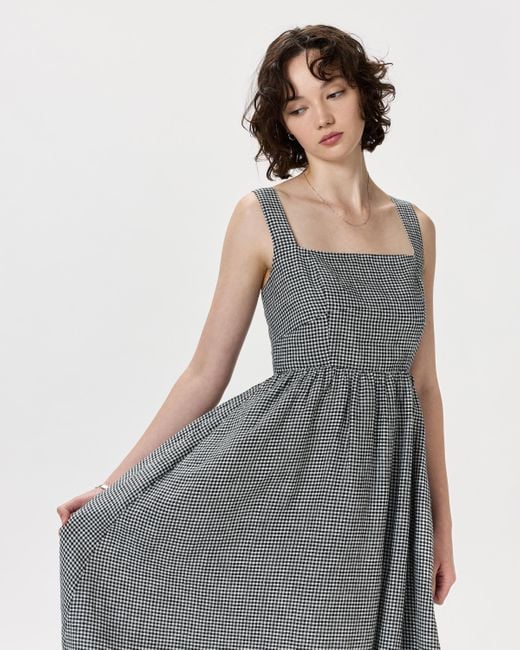 Quince 100% European Linen Fit & Flare Midi Dress in Gray | Lyst Quince 100% European Linen Fit & Flare Midi Dress in Gray | Lyst