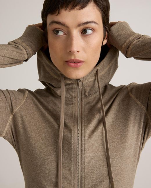 Quince Natural Ultra-Soft Slim Fit Hooded Jacket, Polyester