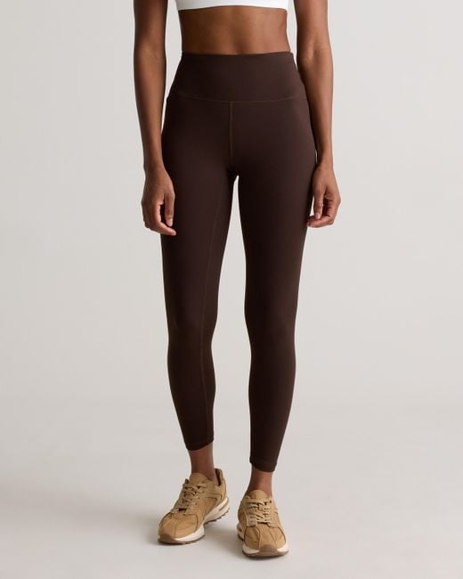 Quince Brown Power-Up High-Rise Training Legging, Nylon/Spandex