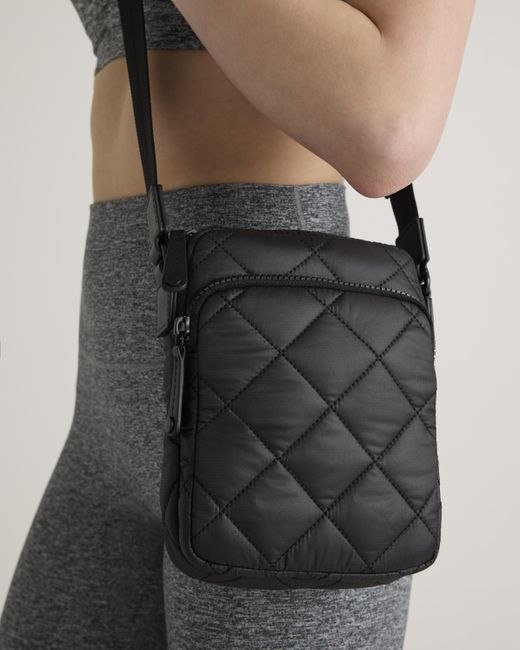 Quince Black Transit Quilted Phone Crossbody, Nylon