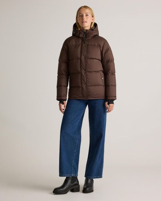 Quince Brown Responsible Down Puffer Jacket, Recycled Polyester