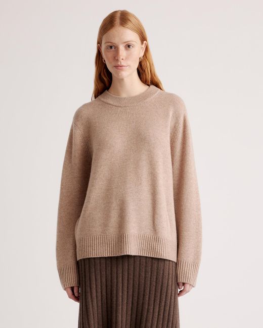 Quince Natural Mongolian Cashmere Oversized Crewneck Sweater