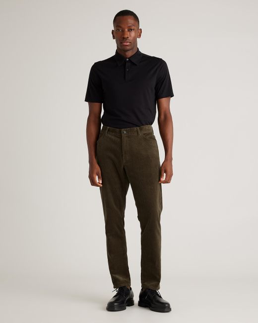 Quince Black Organic Stretch Corduroy 5-Pocket Pants, Organic Cotton for men
