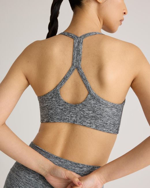 Quince Gray Ultra-Soft Scoop Neck Racerback Bra, Polyester