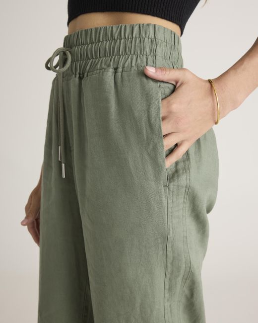 Quince Green 100% European Linen Wide Leg Pants