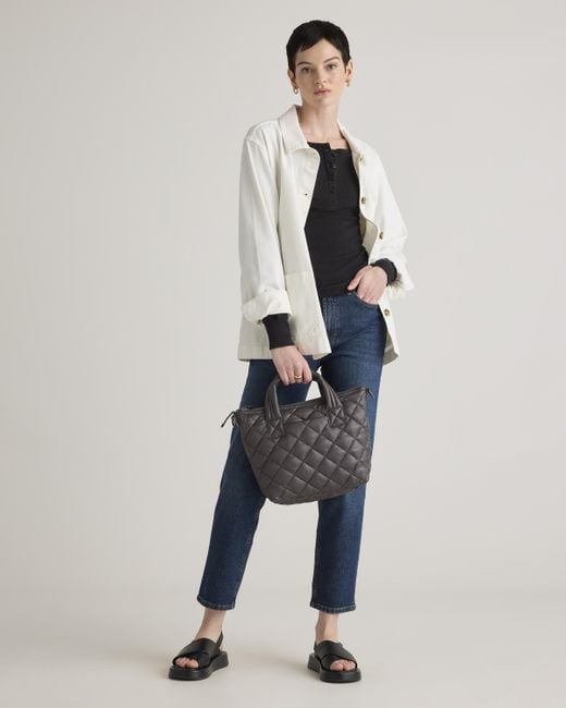 Quince Multicolor Transit Quilted Small Crossbody Tote, Recycled Polyester