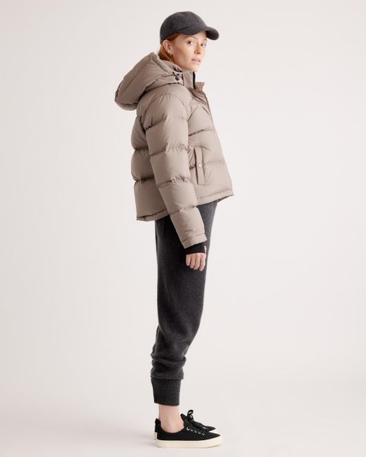Quince Brown Responsible Down Cropped Puffer Jacket, Recycled Polyester