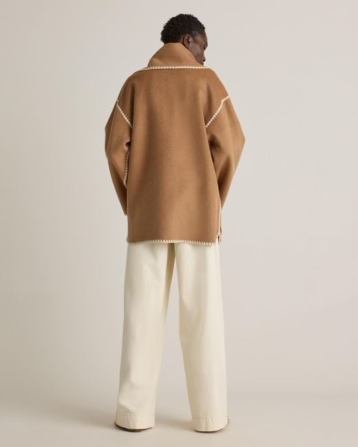 Quince Natural Double-Faced Merino Wool Scarf Coat