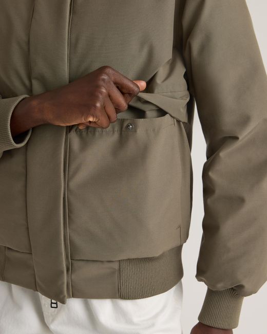 Quince Natural Responsible Down Hooded Short Parka, Recycled Polyester