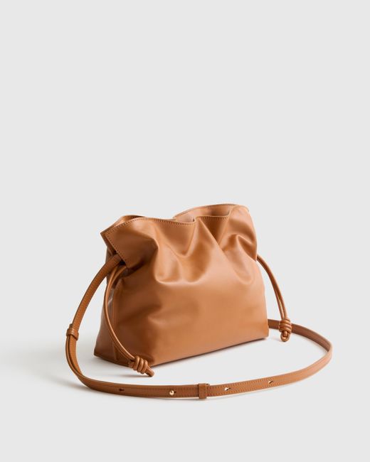 Quince Brown Italian Leather Drawstring Pouch Crossbody