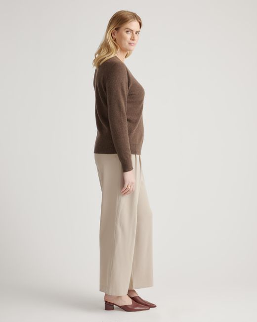 Quince Brown Mongolian Cashmere Crewneck Sweater