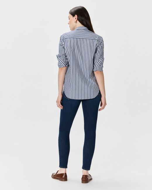 Quince Blue Nina Stretch Pull-On Skinny Jeans, Cotton