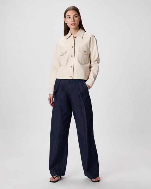 Quince Natural Cropped Jacket, Leather