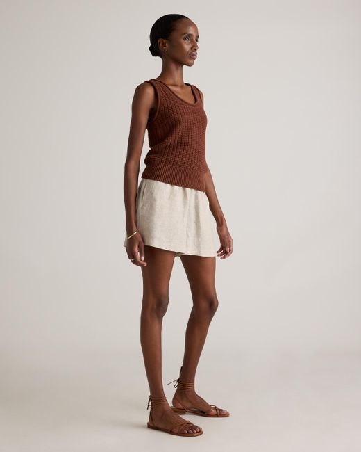 Quince Natural 100% European Linen High Waisted Shorts