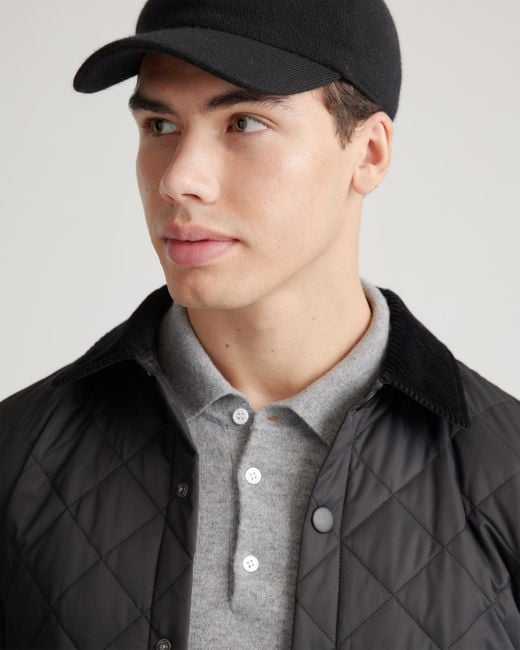 Quince Black Cashmere Baseball Cap
