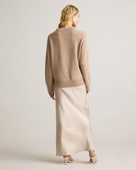 Quince Natural Mongolian Cashmere Oversized Crewneck Sweater
