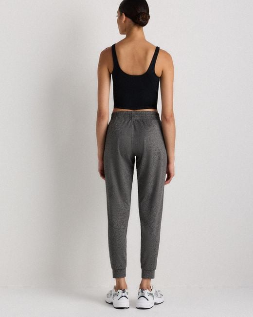 Quince Gray Flowknit Mid-Rise Joggers, Recycled Poly With Stretch