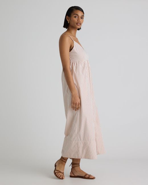Quince Natural Sleeveless Maxi Dress, Organic Cotton