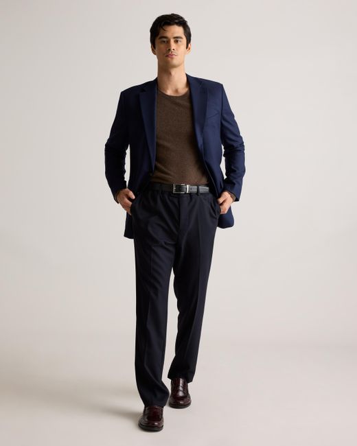 Quince Blue Stretch Wool Blazer for men