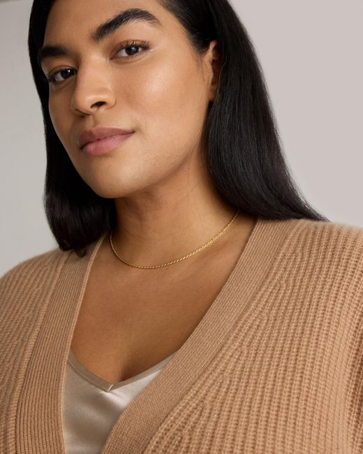 Quince Brown Mongolian Cashmere Oversized Boyfriend Cardigan Sweater