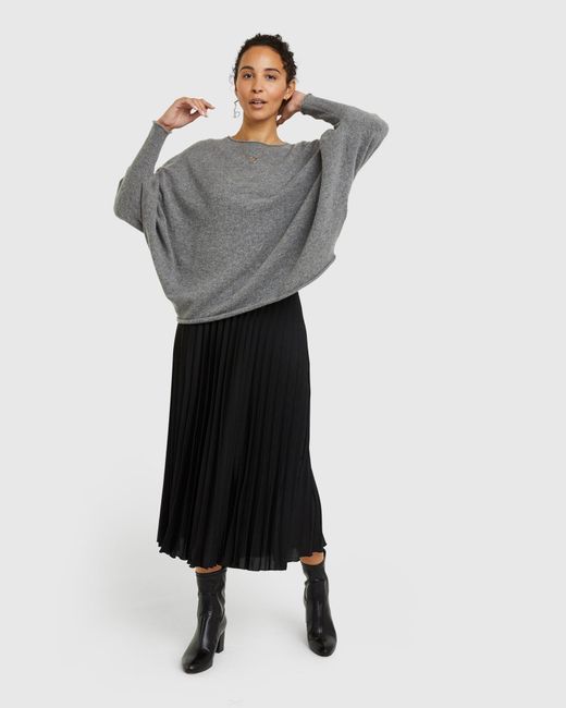 Quince Black Mongolian Cashmere Batwing Sweater