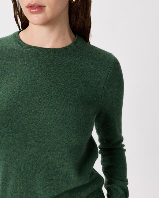 Quince Green Mongolian Cashmere Crewneck Sweater