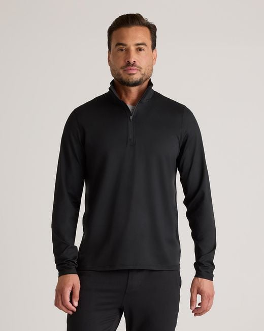 Quince Black Flowknit Performance Half-Zip, Recycled Polyester for men