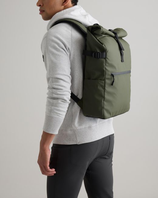 Quince Green Weatherproof Roll-Top Backpack, Recycled Polyester for men