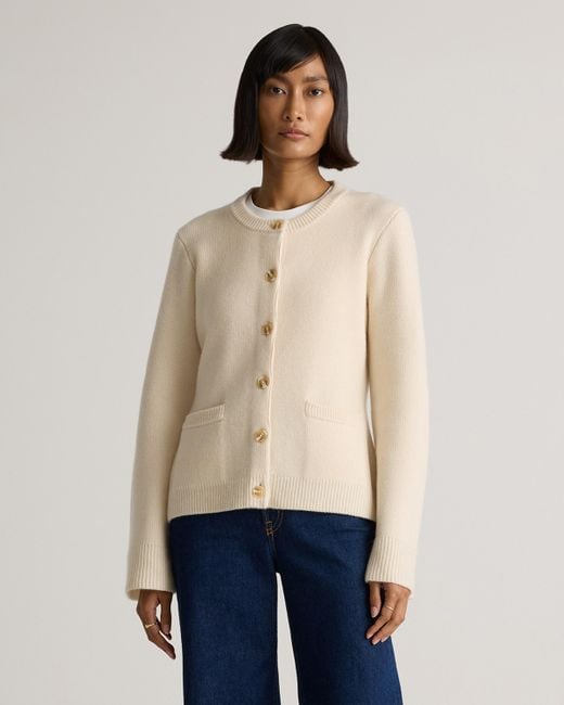 Quince Natural Structured Mongolian Cashmere Cardigan