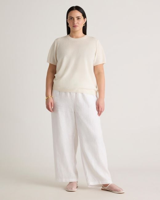 Quince White 100% European Linen Pants