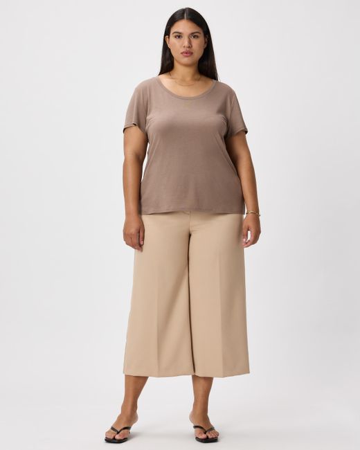 Quince Natural Cotton Modal Scoop Neck Tee, Cotton/Modal