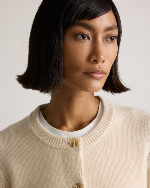 Quince Natural Structured Mongolian Cashmere Cardigan