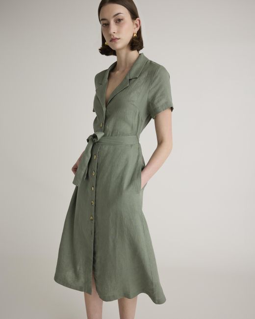 Quince Green Short Sleeve Dress