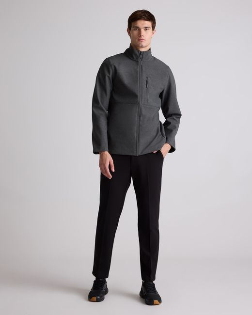 Quince Gray Softshell Fleece-Lined Full-Zip Jacket, Recycled Polyester for men