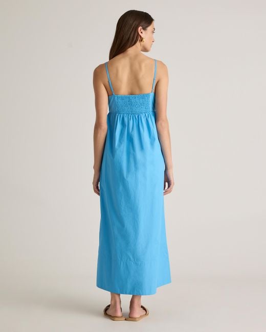Quince Blue Sleeveless Maxi Dress, Organic Cotton
