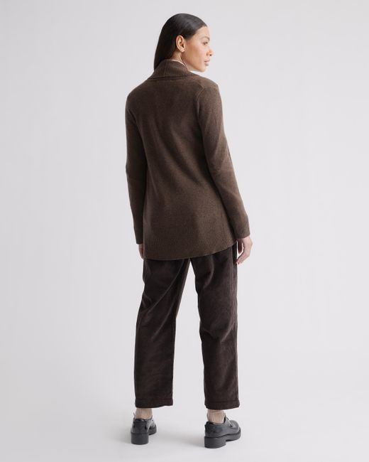 Quince Brown Mongolian Cashmere Open Cardigan Sweater
