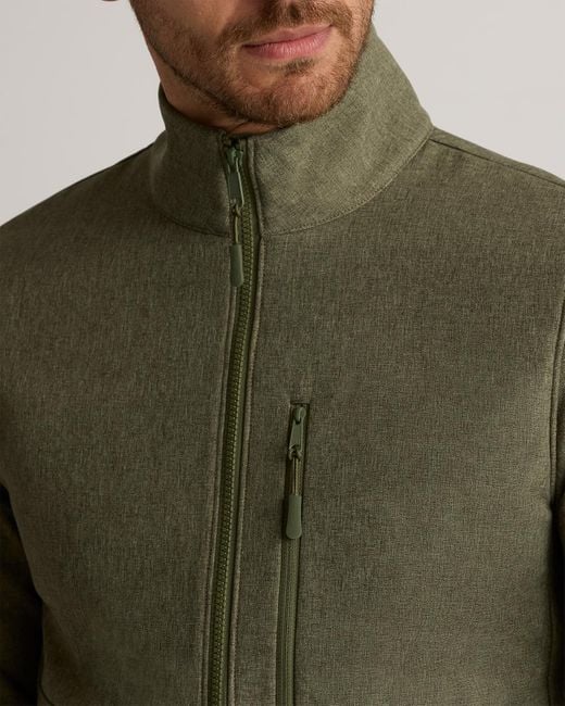 Quince Green Softshell Fleece-Lined Full-Zip Jacket, Recycled Polyester for men