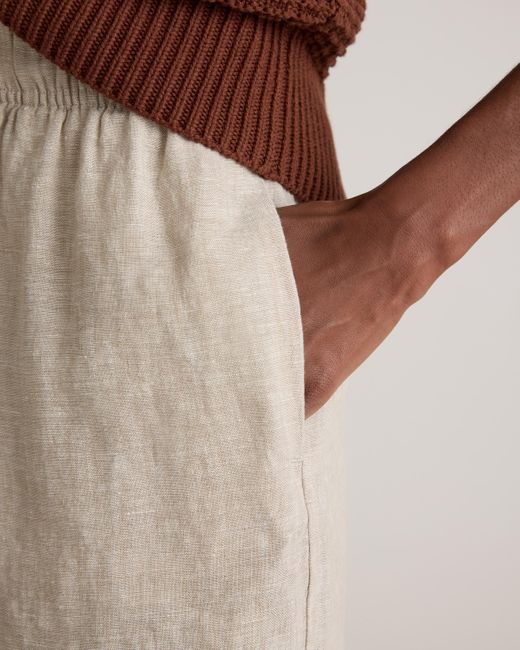 Quince Natural 100% European Linen High Waisted Shorts