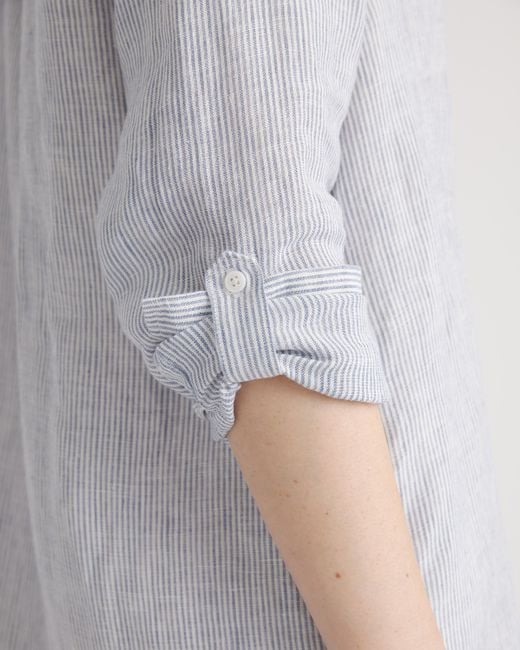 Quince Gray 100% European Linen Shirt Dress, Organic Linen