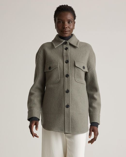 Quantino Jacket Quince 100% Merino Wool Shirt Jacket in Brown | Lyst