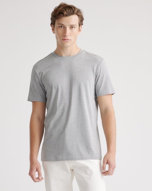 Quince Gray Cotton Modal Crew Neck Tee, Cotton/Modal for men