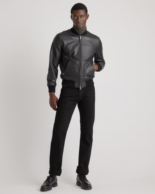 Quince 100% Washed Leather Bomber Jacket in Gray for Men | Lyst