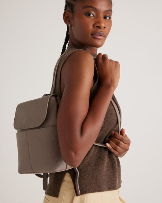 Quince Brown Italian Leather Small Backpack