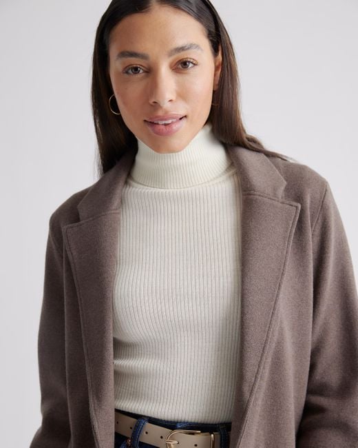Quince Brown Knit Blazer, Organic Cotton