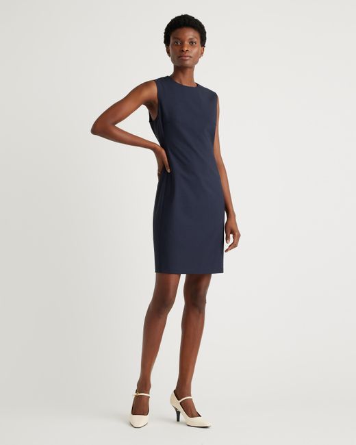 Quince Blue Italian Wool Sleeveless Dress