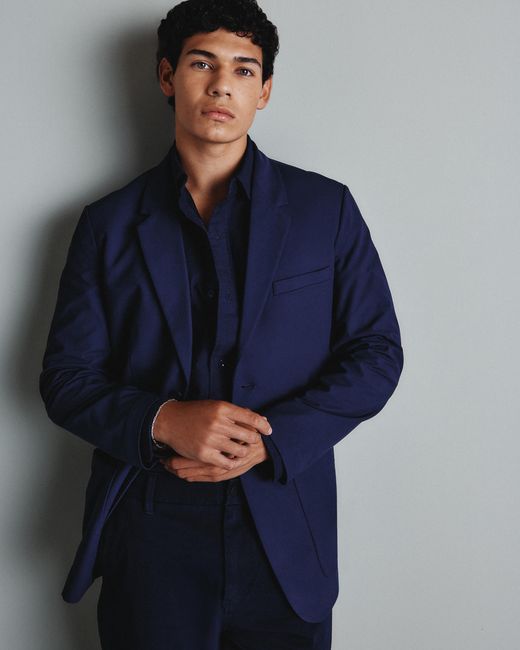 Quince Blue Performance Stretch Technical Blazer, Recycled Polyester for men
