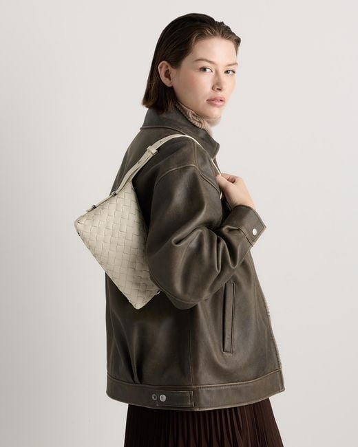 Quince Natural Italian Leather Handwoven Mini Bag